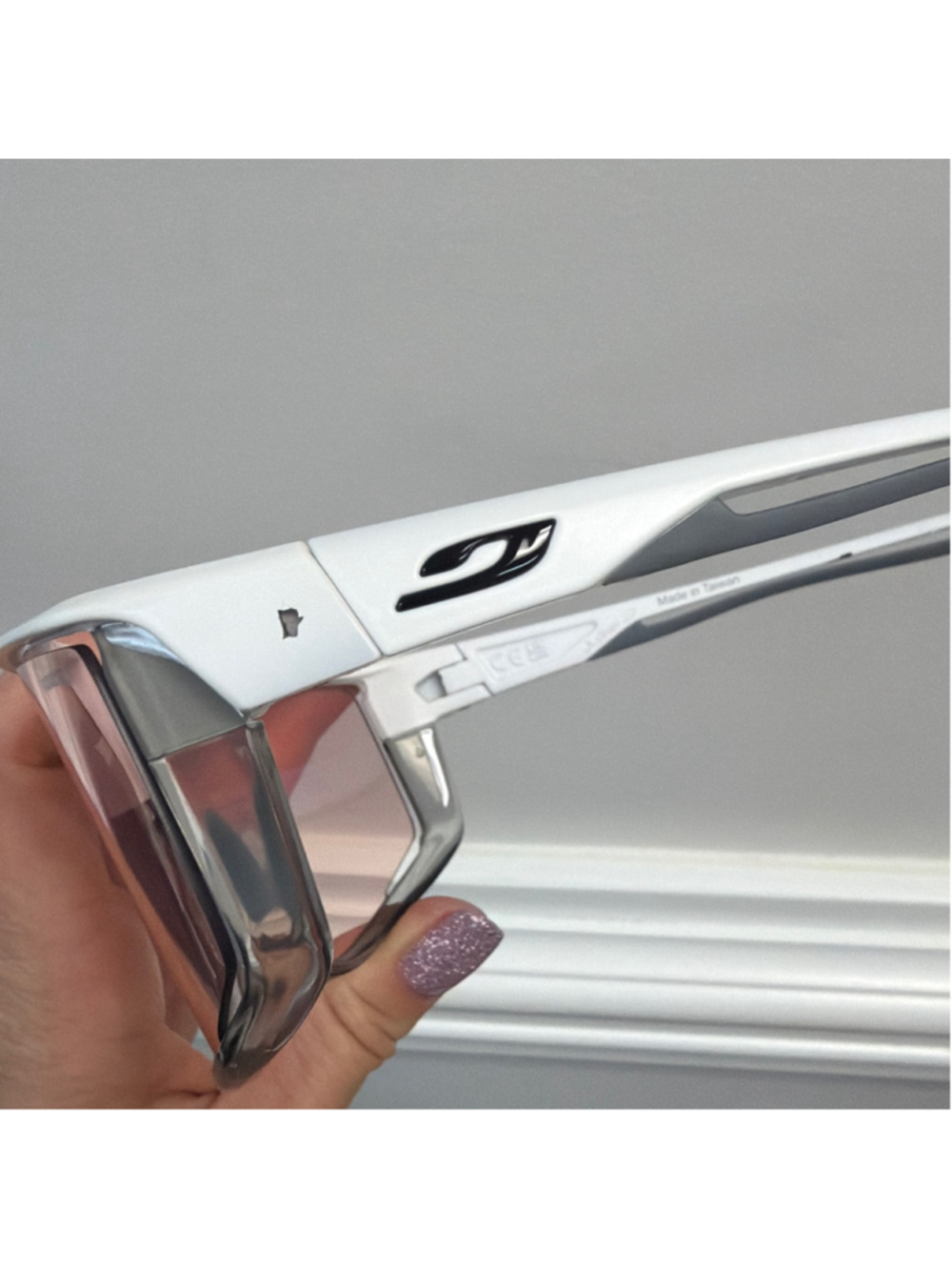 Julbo Fury Matte White Translucent Gray Frame Rose W/Multilayer Blue Mirror Lens - Picture 10 of 12